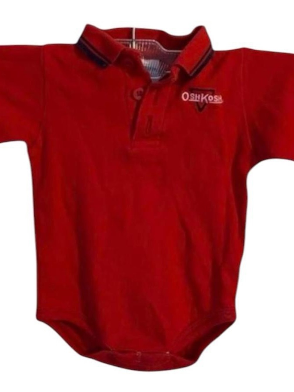 Vintage OshKosh Red Long Sleeve Polo Bodysuit ❤️
